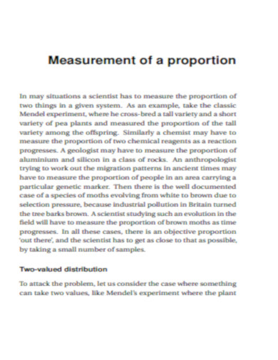 Measurement of a proportion