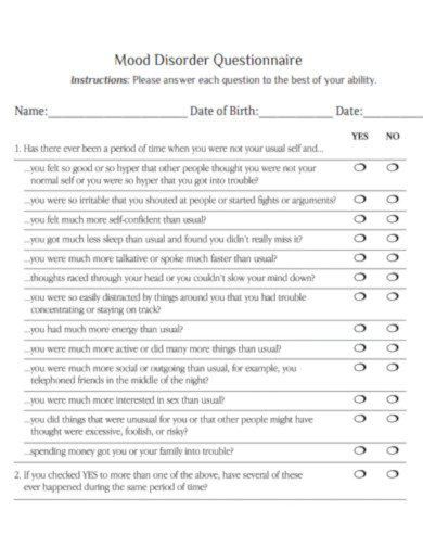 Medical Mood Disorder Questionnaire 