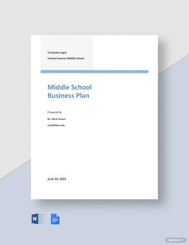 Middle School Business Plan Template