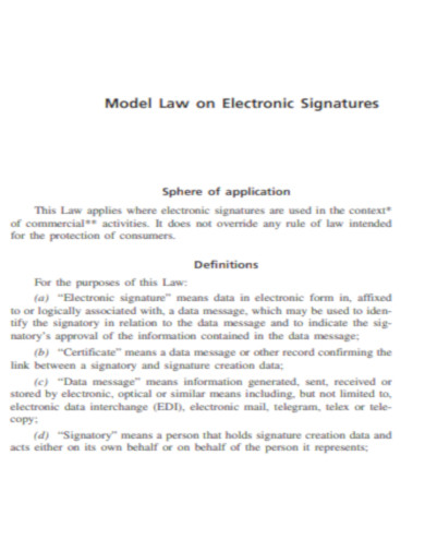 Model Law on Electronic Signatures