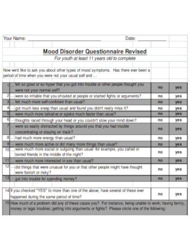 Mood Disorder Questionnaire Revised