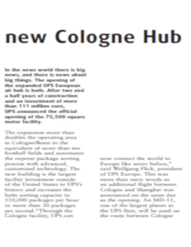 New Cologne Hub