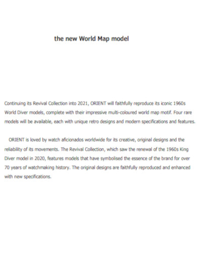 New World Map Model