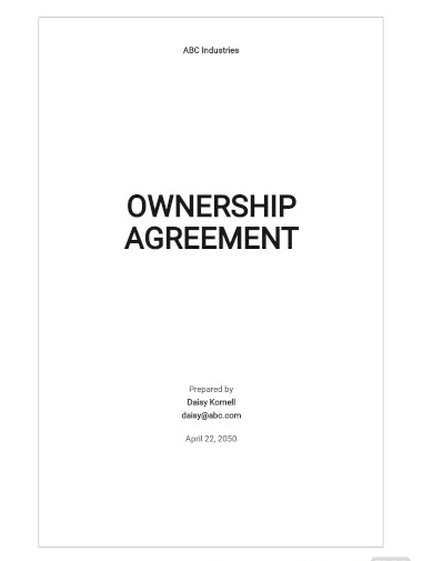 Ownership Agreement Template