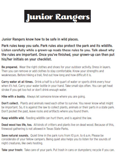 Parks Junior Ranger Activity Journal