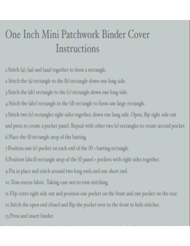 Patchwork Mini Binder Cover
