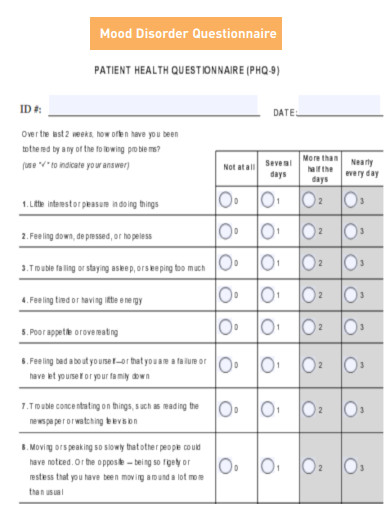 Patient Health Mood Disorder Questionnaire