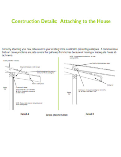 Patio Cover Plan Construction Details