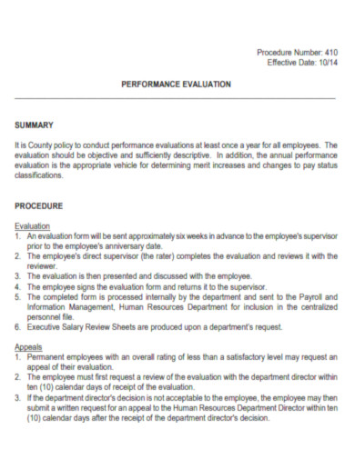 Performance Evaluation Example