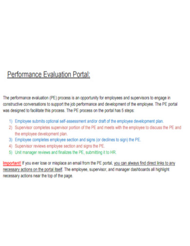 Performance Evaluation Portal