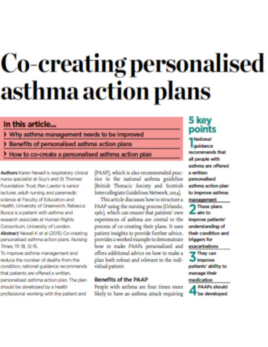 Personalised Asthma Action Plan