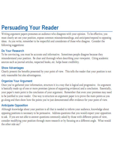 Persuading Your Reader