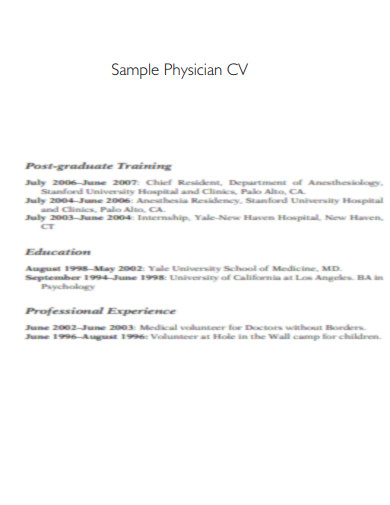 Physician CV