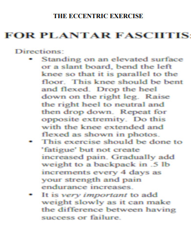Plantar Fascia Stretches Eccentric Exercises