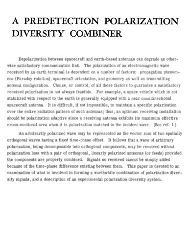 Polarization Diversity Combiner