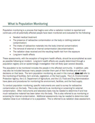 Population Monitoring in Radiation Emergencies