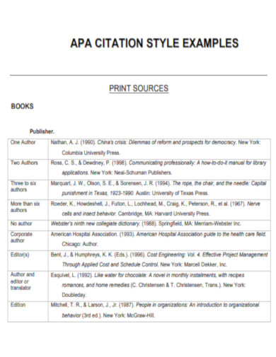 Printable APA Citation