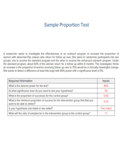 Proportion Test