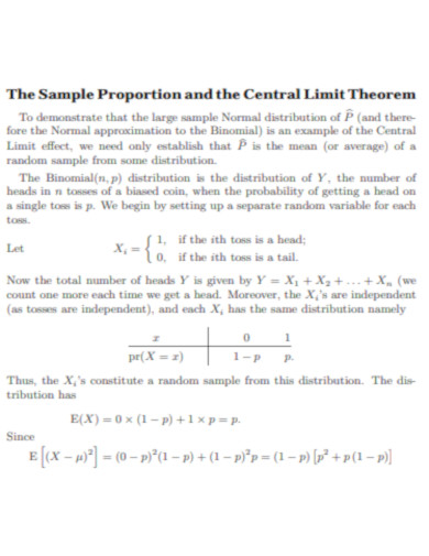 Proportion and the Central Limit Theorem
