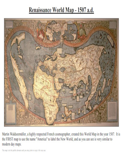 Renaissance World Map 1507AD
