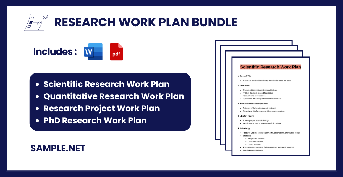 research work plan bundle