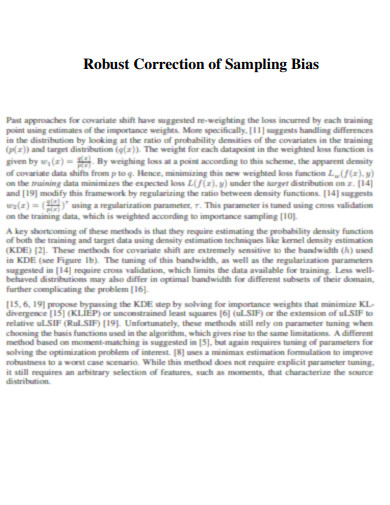 Robust Correction of Sampling Bias