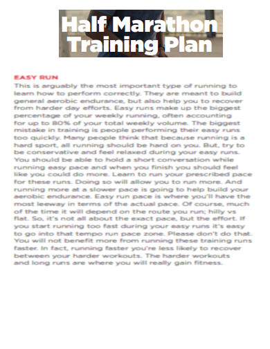 Running Series Half Marathon Training Plan