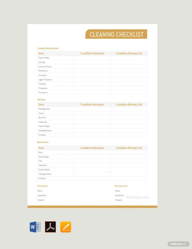 Sample Cleaning Checklist Template