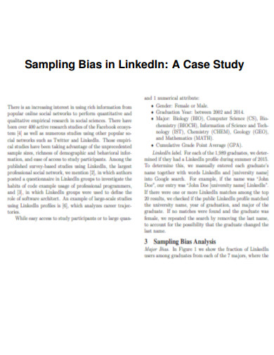 Sampling Bias Case Study