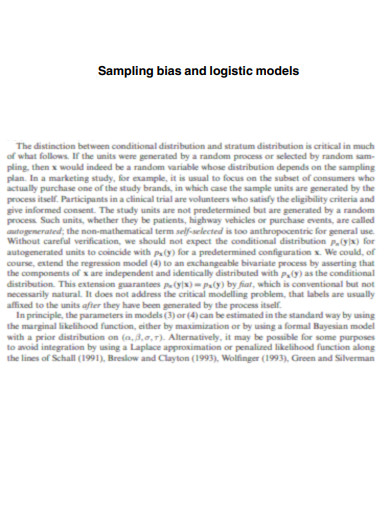 Sampling Biases and Logistic Models