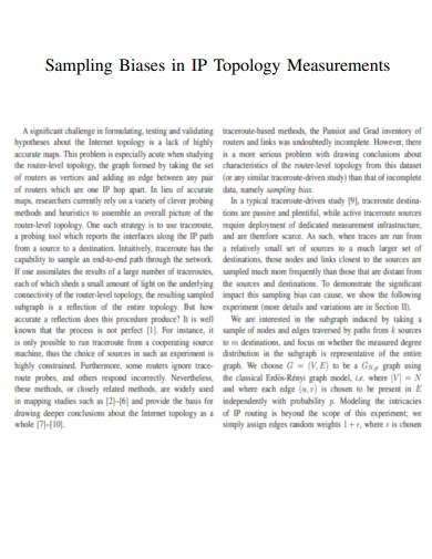 Sampling Biases in Topology Measurements
