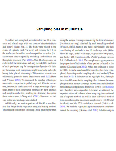 Sampling bias in multiscale