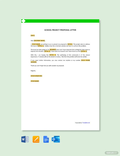 School Project Proposal Letter Template
