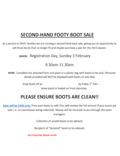Second hand Boot Sales