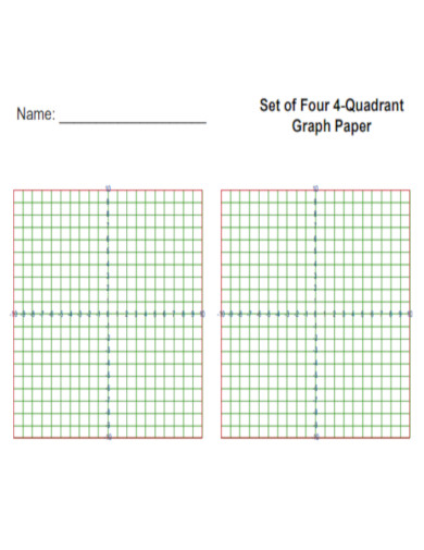 Set of Four 4 Quadrant Graph Paper