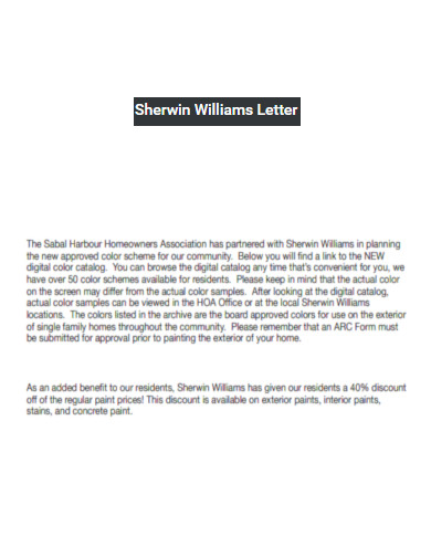 Sherwin Williams Letter