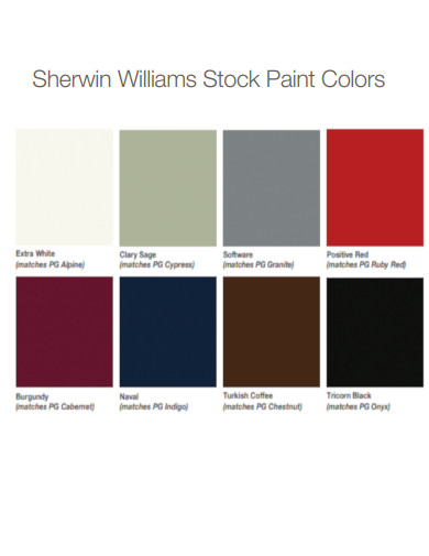 Sherwin Williams Stock Paint Colors