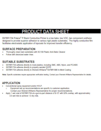 Sherwin Williams product Data Sheet