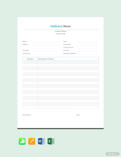 Simple Delivery Note Template