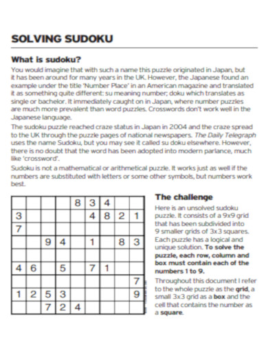 Solving Sudoku