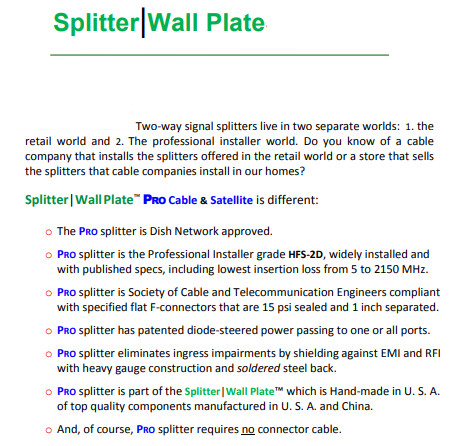 Splitter Wall Plate