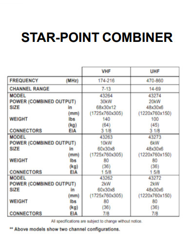 Star Point Combiner
