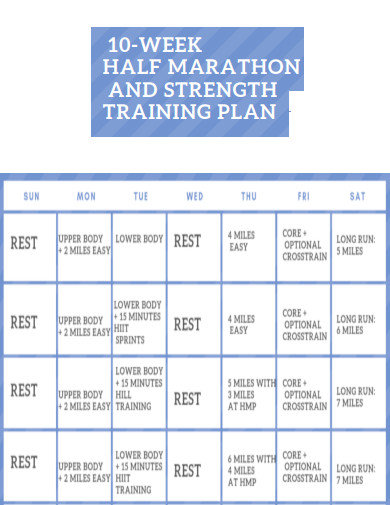 Strenght Half Marathon Training Plan