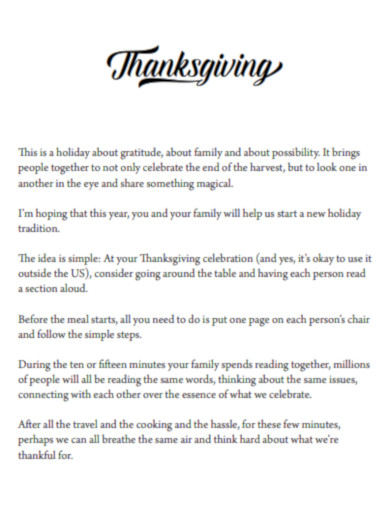 Thanksgiving Reader