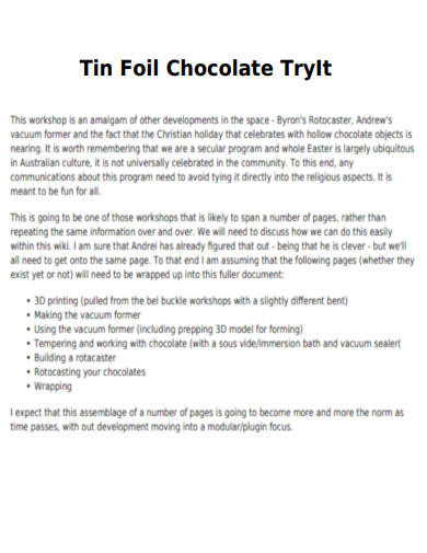 Tin Foil Chocolate TryIt