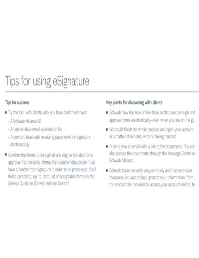 Tips for Electronic Signature
