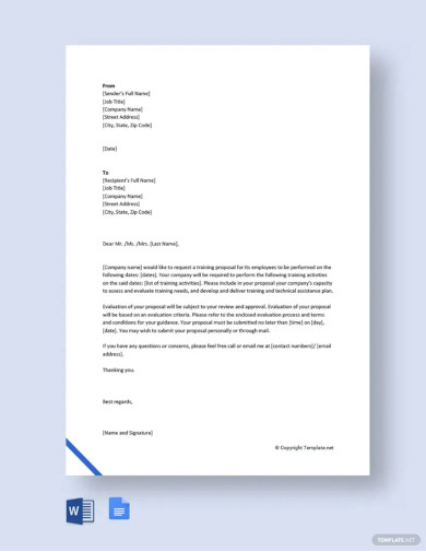 Training Proposal Request Letter Template
