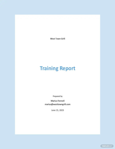 Training Report Format Template