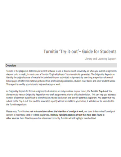 Tryit out Guide for Students