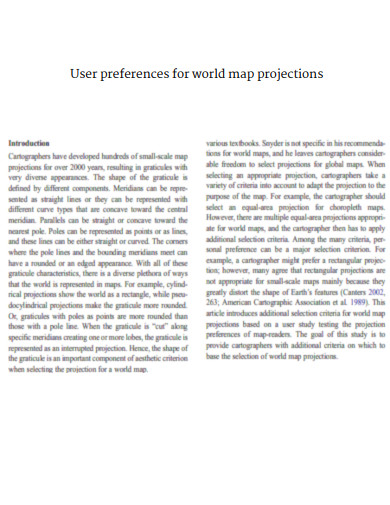 User Preferences for World Map Projections